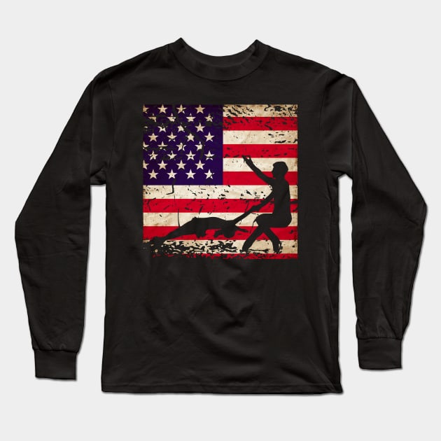 Pairs Figure Skating American Flag Long Sleeve T-Shirt by 4Craig